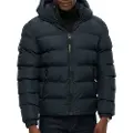 Superdry Superdrytil mænd. M5011905A Quiltet sportsjakke med hætte Navy (XXL), Casual, Polyester, Blå