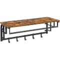 Vasagle Skoskab med foldedøre og åbent rum 60 x 24 x 102 cm - Rustik brun