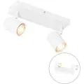 QAZQA Moderne loftslampe hvid 2-lys justerbar rektangulær - Jeana