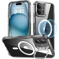 ESR Classic Hybrid (HaloLock) etui med stander til iPhone 16 Plus (gennemsigtig)