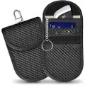 Tech-Protect KLR100 RFID-blokerende bilnøgleetui med kortholder - kulfiber - sort