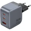 Vention Fedb0-eu 2xusb-c 1xusb-a 65w/30w/gan Netværk Usb-a Og Usb-c Væglader 30w