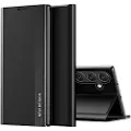 Hurtel Flip-etui med stativ og sleep-funktion til Samsung Galaxy S25+ - Svart