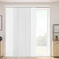 Vevor Panelgardiner, Udtrækkelig skinne fra 116 cm til 218 cm B, Trimbare panelgardiner op til 243 cm H, Justerbare lodrette panelgardiner til skydedøre, terrassedøre, Rumdeler, Vindue, Hvid