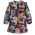 Scotch & Soda All-over Printed Seersucker Kjole Med Lange ærmer