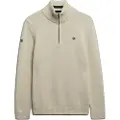 Superdry Superdrytil mænd. M6110706A Mao-trøje med krave og beige lynlås (M), Casual, Bomuld