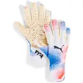 Puma FUTURE Ultimate NC Football Goalkeeper Gloves, Accessories, White/Glowing Red/Ultra Blue, 8