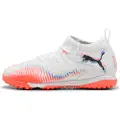 Puma FUTURE 8 MATCH TT Mid Football Boots Youth, Shoes, White/Black/Glowing Red, 37