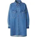 Scotch & Soda Washed Denim Mini Kjole Med Lange ærmer