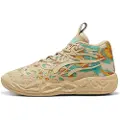 Puma MB.04 Flare Basketball Shoes Unisex, Shoes, Light Sand/Aquatic/Orange Glo, 46