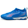 Puma ULTRA 6 MATCH TT Mid Football Boots Youth, Shoes, Ultra Blue/White/Glowing Red, 34.5