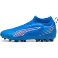 Puma ULTRA 6 MATCH+ MG Laceless Football Boots Youth, Shoes, Ultra Blue/White/Glowing Red, 28
