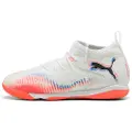 Puma FUTURE 8 MATCH Mid Futsal Boots Youth, Shoes, White/Black/Glowing Red, 38