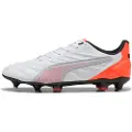 Puma KING PRO MxSG Football Boots Unisex, Shoes, White/Silver/Glowing Red, 43