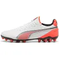 Puma KING ULTIMATE MG Football Boots Unisex, Shoes, White/Silver/Glowing Red, 48