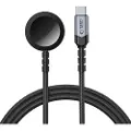 Tech-Protect MC01 UltraBoost magnetisk oplader til Apple Watch med 120cm Type-C-kabel - sort