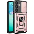 24hShop Bagcover med kamerabeskyttelse og mobilring til Samsung Galaxy S25+ - Svart/Pink