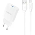 Dudao USB-oplader 2,1A med MicroUSB-kabel til hurtig og sikker opladning