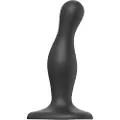 Strap-On-Me Curvy S - bølget, sugende dildo (sort)