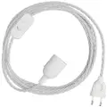 Creative Cables Snakebis Twisted E27 Kabelsæt Med Lampholder. Stofbetrukket Kabel Og 2-benet Stik 1.8 M