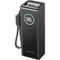 EcoFlow RAPID 25K 170W - 2x Indbyggede 100W USB-C-kabler Powerbank - Sort - 25000 mAh
