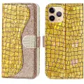 Mtp Products Croco Bling Series iPhone 13 Pro Etui med Pung - Guld