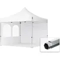 TOOLPORT 3x3m, aluminium, easy-up-pavillon, 2 sidedele, hvid
