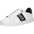 EA7 EA7til mænd. 7X000332_AF10848 Klassiske læder-sneakers, hvid, sort (44), Fast, Blonder, Casual