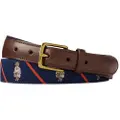 Ralph Lauren Polo Ralph Laurentil mænd. 405974641001 Polo Bear-bælte med brun læderende, marine (40), Casual