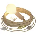 Creative Cables Med Bulb Lampe Med Stik Og Flettet Jutesnor