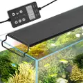 Vevor Akvarielampe med LCD-skærm, 18W fuldspektret akvarielampe med 24/7 naturlig tilstand, justerbar lysstyrke og timer - Aluminiumslegering med forlængelige beslag til 18"-24" ferskvandsakvarie