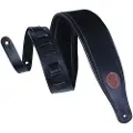 Levys Leathers 3" Vegetarian Tan Leather Guitar Strap Black