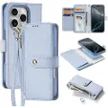 DUX iPhone 16 Pro Dux Ducis Lawa Pung læderetui m. magnetisk cover - babyblå
