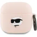 Karl Lagerfeld AirPods 4 Karl Lagerfeld Choupette Head 3D silikoneetui - Pink
