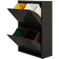 Wellhome Metallisk 4-rums Skraldespand Og Genbrugsbeholder 68l
