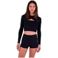Hurley Max Solid Rib Cropped Cross Yoke Dame Rash Guard Med Lange ærmer