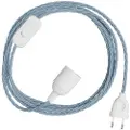 Creative Cables Snakebis Twisted E27 Kabelsæt Med Lampeholder. Stofbetrukket Kabel Og 2-benet Stik 3 M