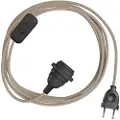 Creative Cables Snakebis Zig-zag E27 Lampeskærm-ledningsnet Med Lampeholder. Zig-zag Stofkabel Og 2-polet Stik 3 M