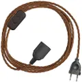 Creative Cables Snakebis Twisted E27 Kabelsæt Med Lampesokkel. Stofbetrukket Kabel Og 2-benet Stik 3 M