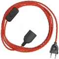 Creative Cables Snakebis Twisted E14 Kabelsæt Med Lampesokkel. Stofbetrukket Kabel Og 2-benet Stik 1.8 M