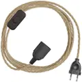 Creative Cables Snakebis Twisted E14 Kabelsæt Med Lampesokkel. Stofbetrukket Kabel Og 2-benet Stik 1.8 M