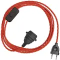 Creative Cables Snakebis Twisted E14 Lampeskærm-kabelsæt Med Lampeholder. Stofbetrukket Kabel Og Stikprop Med To Ben 1.8 M