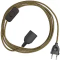 Creative Cables Snakebis Zig-zag E14 Kabelsæt Med Lampholder. Sik-sak-stofledning Og 2-benet Stik 1.8 M