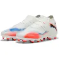 Puma FUTURE 8 PRO FG/AG Football Boots Youth, Shoes, White/Black/Glowing Red, 34.5