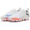 Puma FUTURE 8 PLAY FG/AG Football Boots Youth, Shoes, White/Black/Glowing Red, 34