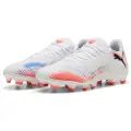 Puma FUTURE 8 PLAY FG/AG Football Boots Unisex, Shoes, White/Black/Glowing Red, 42.5