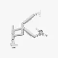 Alterzone Arm Luxe Heavy-duty Enkelt Monitor Arm med Laptop Bakke, Hvid