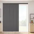 Vevor Panelgardiner, Udtrækkelig skinne fra 116 cm til 218 cm B, Trimbare Panelgardiner Op til 243 cm H, Vertikale Mørklægningsgardiner til Skydedøre, Terrassedøre, Rumdeler, Mørkegrå