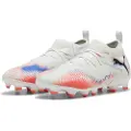 Puma FUTURE 8 MATCH FG/AG Football Boots Youth, Shoes, White/Black/Glowing Red, 35.5