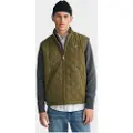 Gant Ganttil mænd. 7006341 Quiltet vindjakke vest grøn (L), Casual, Genanvendt polister, Bæredygtig